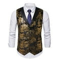 thumbnail image 1 of Camiseta sin mangas con cuello en V para hombre, ropa formal, chaleco de traje para hombre, top informal con estampado en caliente para boda, chaleco con cuello en V para hombre, camisetas para hombre, 1 of 8