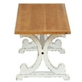 thumbnail image 6 of LuxenHome 45" W Farmhouse White and Natural Wood Entry Coffee Table or Bench, 6 of 9