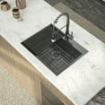 thumbnail image 3 of Logmey 28"x22 Drop in Stainless Steel Kitchen Sink Single Bowl Gunmetal Black with Drainer Top-mount  Sinks, 3 of 9