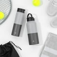 thumbnail image 4 of JoyJolt Vacuum Insulated Water Bottle with Flip Lid & Sport Straw Lid - 32 oz - Grey/Black, 4 of 8