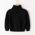 thumbnail image 2 of Dealovy Toddler Baby Sweaters Solid Color Pullover Basic Top Kids Fall High Neck Long Sleeve Cotton Blouses, 2 of 3