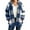 Blue, variant on FDGIU Women's Plaid Fleece Zip Up Hooded Jacket - Lightweight Winter Coat with Pockets, Warm Trendy Fall Outerwear