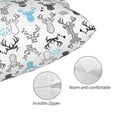 thumbnail image 3 of Kdxio Cotton Pillow Cases 20"x30" Pillowcases,Soft and Breathable Bedroom Pillow Cases-Winter Art Blue and Black Moose-No Pillow Core, 3 of 5