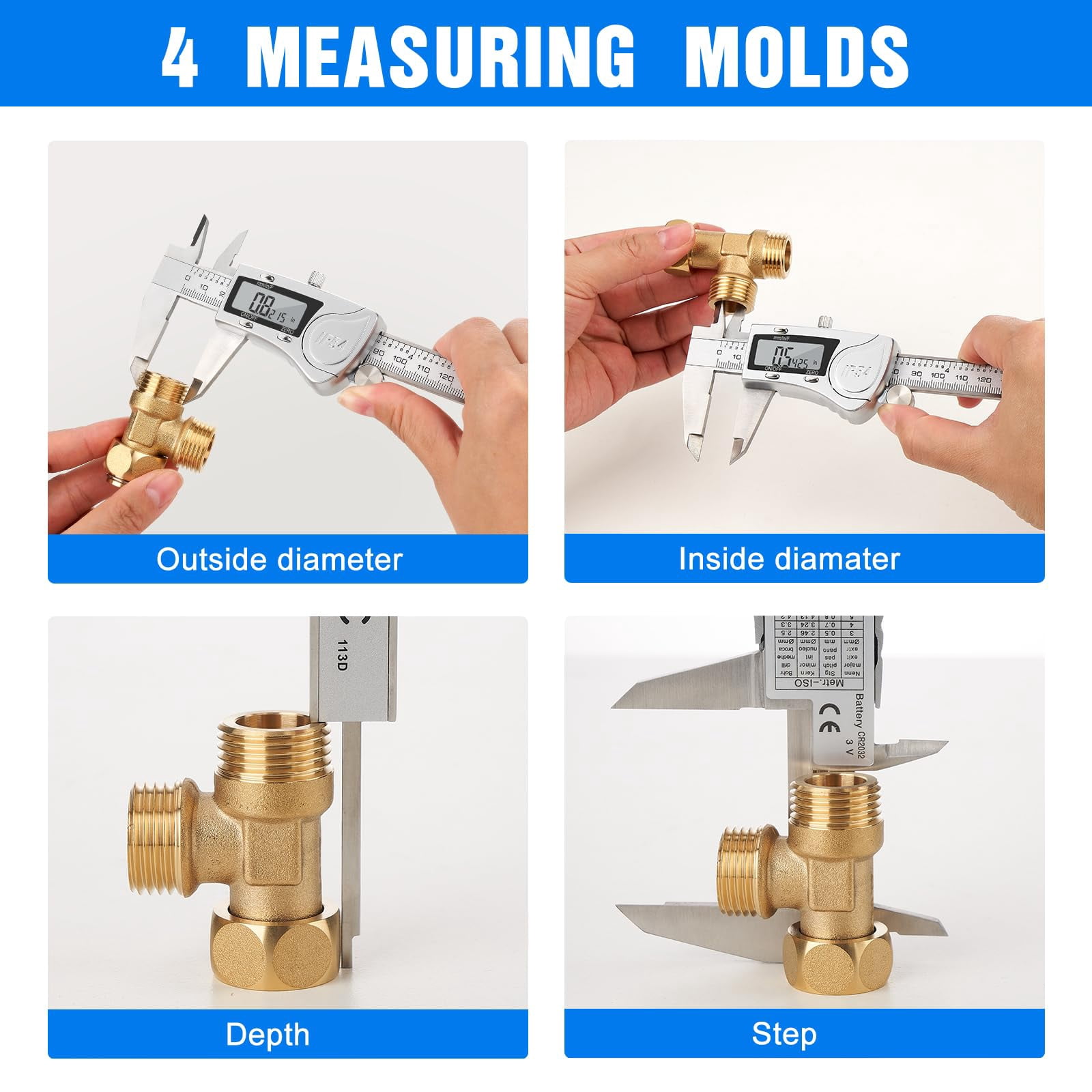 Digital Caliper, 0-6" Calipers Measuring Tool - Electronic Micrometer Caliper with Large LCD Screen, Auto-Off Feature, Inch and Millimeter Conversion