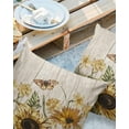 thumbnail image 2 of Pack of 2 Outdoor Pillow Covers, Cool Sunflower Betterfly Wood Grain Pattern Waterproof Square Throw Pillowcase Cushion Decorative Pillow Covers for Couch Patio Tent, 20x20 in, 2 of 6