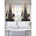thumbnail image 6 of Vintage Forest Deer Semi Sheer Curtains 45 Inch Length 2 Panels Set, Rustic Country Wildlife Woodland Sheer Kitchen Curtain Privacy Voile Window Curtain for Living Room Bedroom Rod Pocket Drapes, 6 of 7
