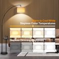 thumbnail image 1 of OUTON Arc Floor Lamp with Table, 81" Height Modern LED Floor Lamp with Remote, Dimmable Color Temperature Standing Lamp for Living Room, Bedroom, 1 of 6