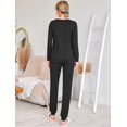 thumbnail image 3 of Ekouaer Womens Two Pack Sleep Set Long Sleeve Shirt and Jogger Bottoms Lounge Wear Nightwear with Pockets, 3 of 4