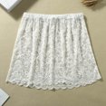 thumbnail image 3 of Yokua Women Sweet Floral Lace Layering Faux Top Sweep Mini Skirt Pleated A-Line Flare Fake Hem Shirt Extender Half-Length Splitting Slips Underskirt, 3 of 13