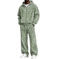 thumbnail image 5 of Solthread Mens Tracksuit 2 Piece Leopard Print Cheetah Print Hoodie and Wide Leg Pants Casual Outfit Sets, 5 of 6