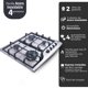 thumbnail image 2 of Parrilla Estufa De Gas Lp 4 Quemadores Empotrable Acero Inox plateado FLAMINETA, 2 of 8