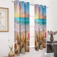 thumbnail image 3 of Beach Sunset Seashells Starfish 2pcs Blackout Curtains For Living Room Bedroom Grommet Top Window Set for Left And Right Biparting Open, 3 of 6
