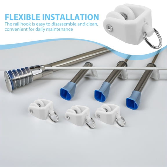 LOLIPPYY 140Pcs Plastic Curtain Track Rollers Ceiling Mounted Wheeled Carriers for Shower Curtain Tracks