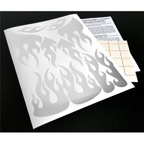 XXX Main Racing XXXV005C Mirror Chrome Flames Sticker