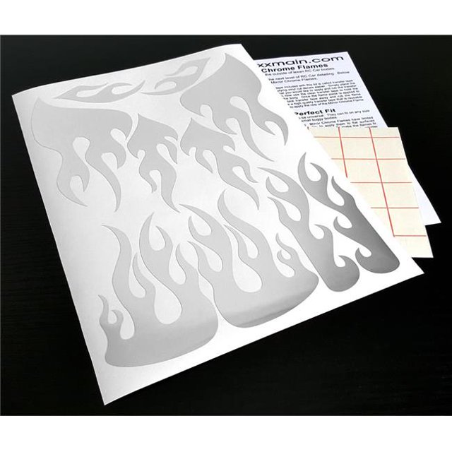 XXX Main Racing XXXV005C Autocollant de Flammes Chromées Miroir