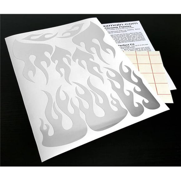 XXX Main Racing XXXV005C Mirror Chrome Flames Sticker