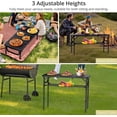 thumbnail image 3 of Mesa de camping plegable triple, plegable aluminio, mesa portátil para barbacoa al aire libre, blanca, 3 of 4