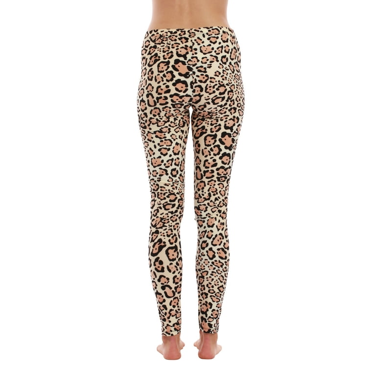Just Love Ugly Christmas Holiday Leggings (Tan - Leopard, X-large