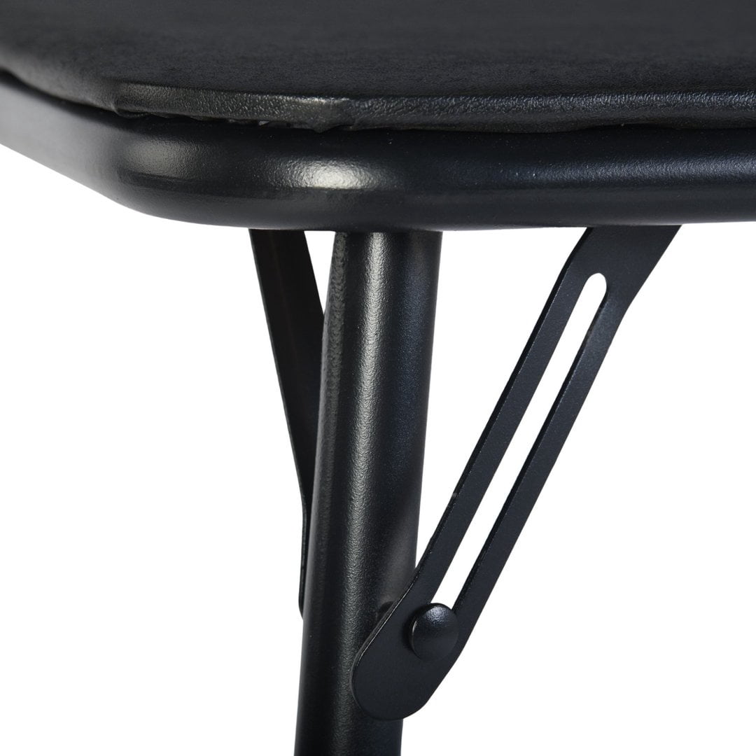 Gewnee 32 Inch Square Folding Table,No Assembly Portable Table,PVC Top with Metal Frame for Dining Room, Living Room, Office & Camping,Black