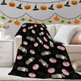thumbnail image 2 of 50''*60''Halloween Blanket Cute Ghost Boo Halloween Throw Blankets Spooky Throws for Kids Adults Lightweight Soft Warm Cozy Flannel for Sofa Bedding Decorations Yellow, 2 of 7