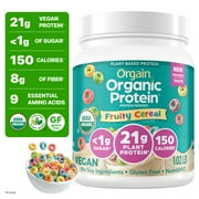Orgain Organic Vegan 21g Protein Powder, Plant Based, Fruity Cereal 1.02lb