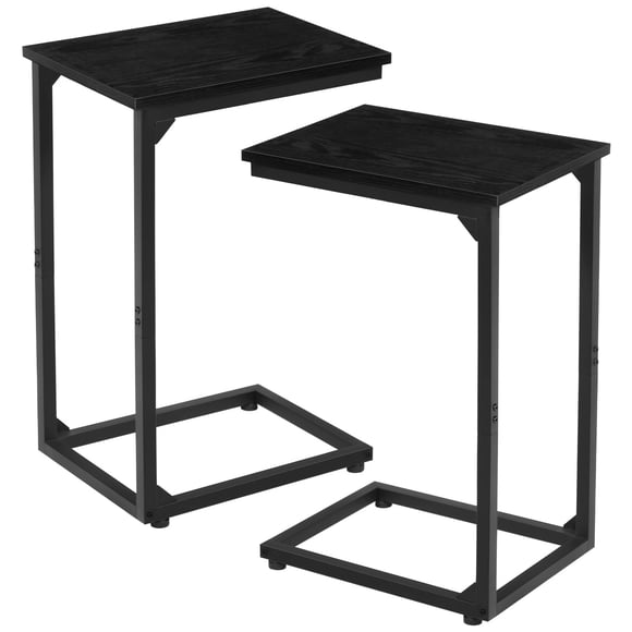 Juego de mesa auxiliar en forma de C AMHANCIBLE Black Carbon Steel x2