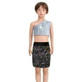 thumbnail image 1 of FAOWME Robe de Danse Enfant Jupe Portefeuille Extensible à Sequins Jupe Multicolore 2-10 Ans, 1 of 4