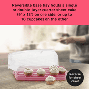 Tupperware 9'' x 13'' Plastic Rectangular Cake and Cupcake Carrier