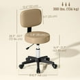 thumbnail image 3 of HOMCOM Tabouret Roulant Réglable, Tabouret de Dessin Pivotant en Cuir PU, Brun, 3 of 10