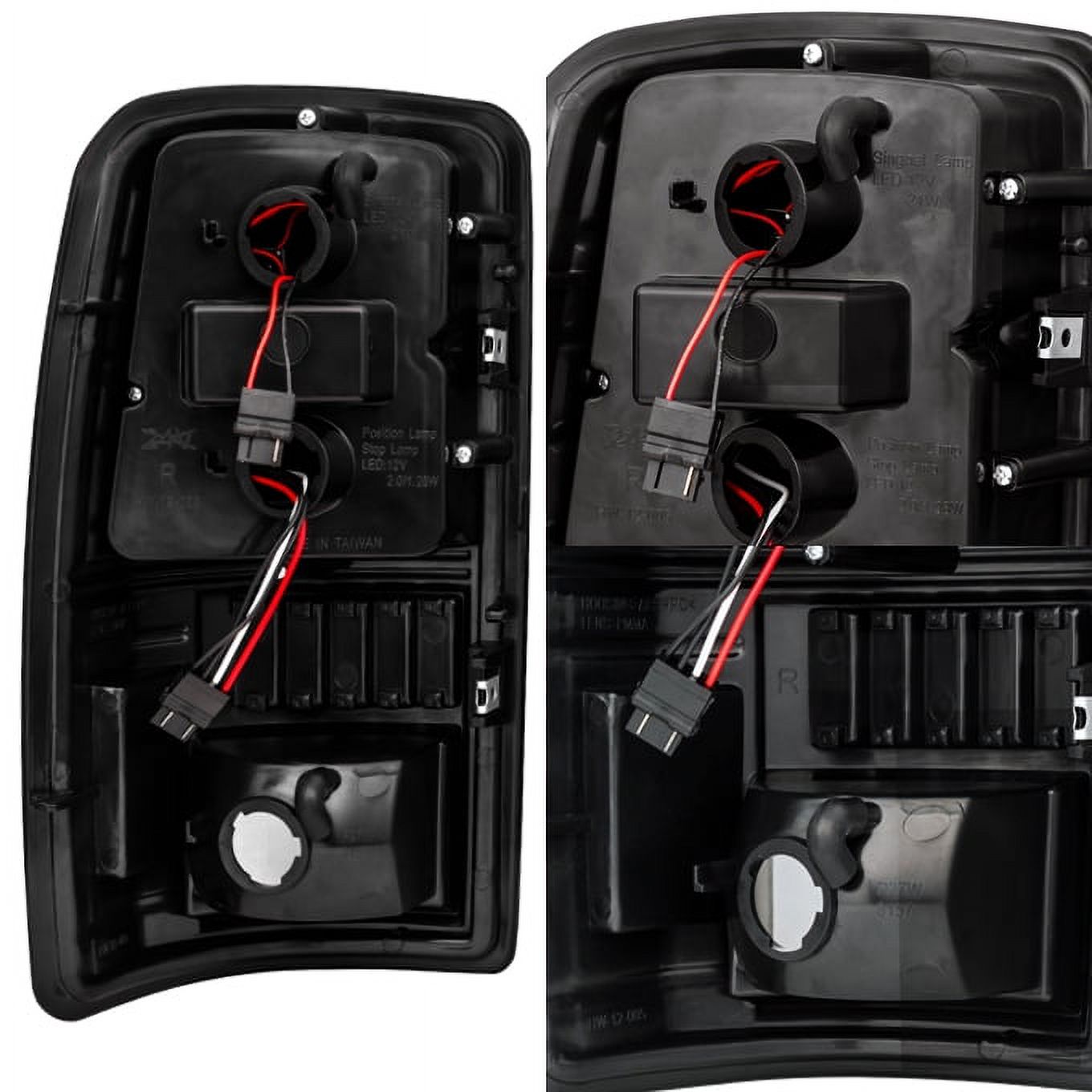 AKKON - For 2000-2006 Suburban Tahoe Yukon XL Denali Liftgate Model Style G2 Black C-Sty LED Tail Lights Brake Lamps Pair