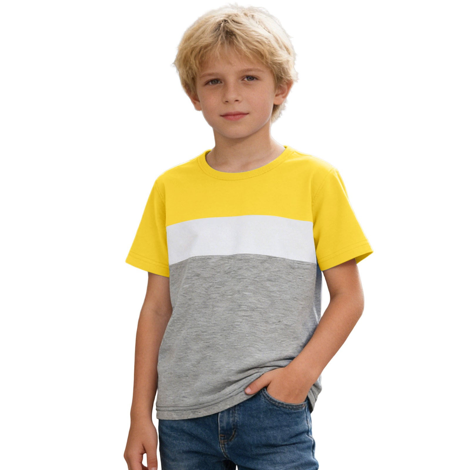 TBWNWG Boys Casual Crewneck Long Sleeve Shirt Comfortable Daily Wear Youth Top for Play And School Sizes 12-13 Years