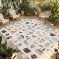 thumbnail image 2 of Outdoor Rug 6x9 ft Cartoon Coffee Waterproof Outdoor Patio Rug Mat Non Slip Outside Area Rugs Carpet for RV,Camping,Porch,Deck,Pool,Balconybackyard,Gift for Coffee Lover, 2 of 9