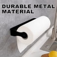 thumbnail image 3 of FT Hita Paper Towel Holder Under Cabinet, No Drill Stainless Steel Wall Mount, Adhesive Paper Roll Holder for Kitchen and Bathroom, Rustproof, Easy Tear(Black), 3 of 5