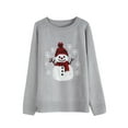 thumbnail image 3 of Christmas Sweaters for Women Cute Snowman Printed Ugly Christmas Sweater Knit Warm Gray Pullover Sweater, 3 of 8