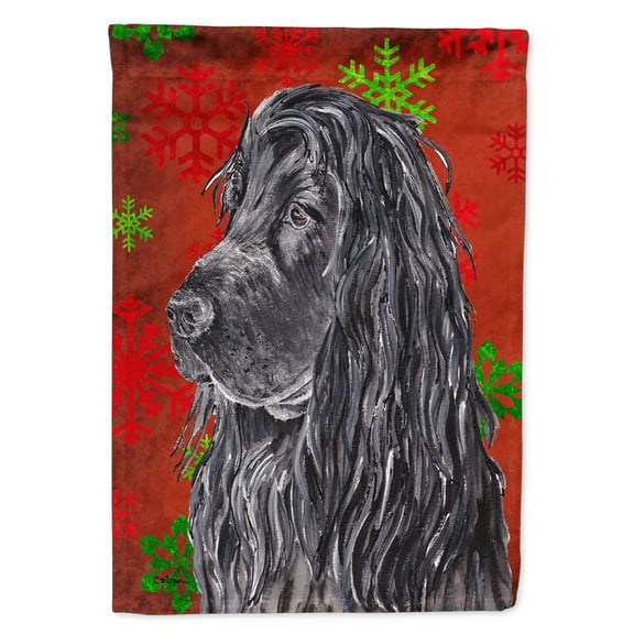 Carolines Treasures SC9583-FLAG-PARENT English Cocker Spaniel Red Snowflake Christmas Flag  multicolor
