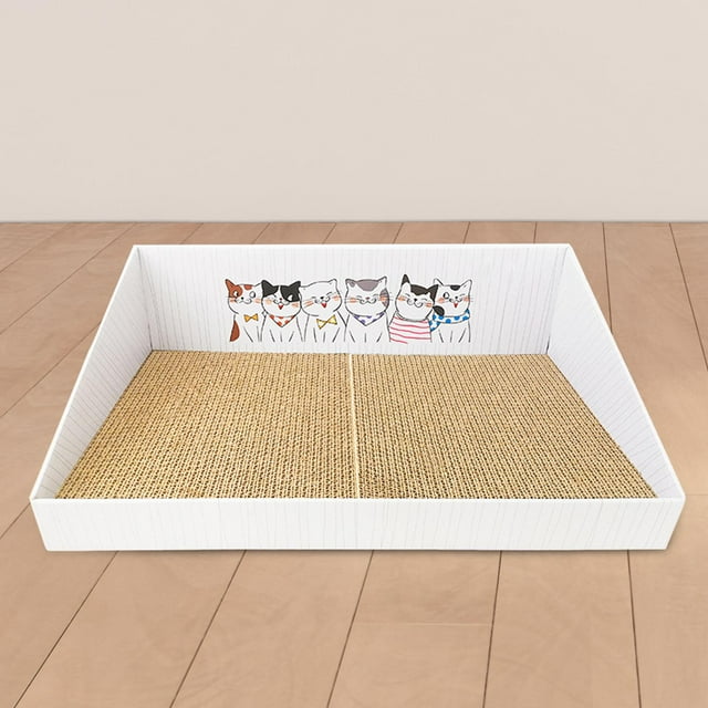 Almohadilla para Rascar Gatos con Caja Cojín para Mascotas Tablero Reciclado Nido Sofá Salón Cama Sofá Rascador para Gatos para Protección de Muebles