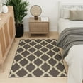thumbnail image 2 of Ottomanson Washable Non-Slip Rubberback Moroccan Trellis 3x5 Area Rug For Living Room, 3'3" x 5', Gray, 2 of 11