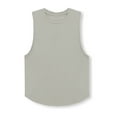 thumbnail image 3 of Sakmal Mens Tank Tops Clearance Gray Gray Crew Neck Gym Solid Workout Camisole Lightweight Loose Fit Sleeveless T Shirts for Men, 3 of 5