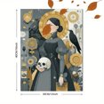 thumbnail image 3 of Happy Goth Angel Skull Canvas Print, Fantasy Cartoon Indoor Outdoor Living Room Bedroom Restaurant Wall Decor Art, 3 of 8