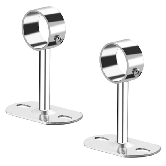 Ceiling Curtain Rod 2 Pcs Hang Through Stainless Steel Household Bracket Closet Brackets