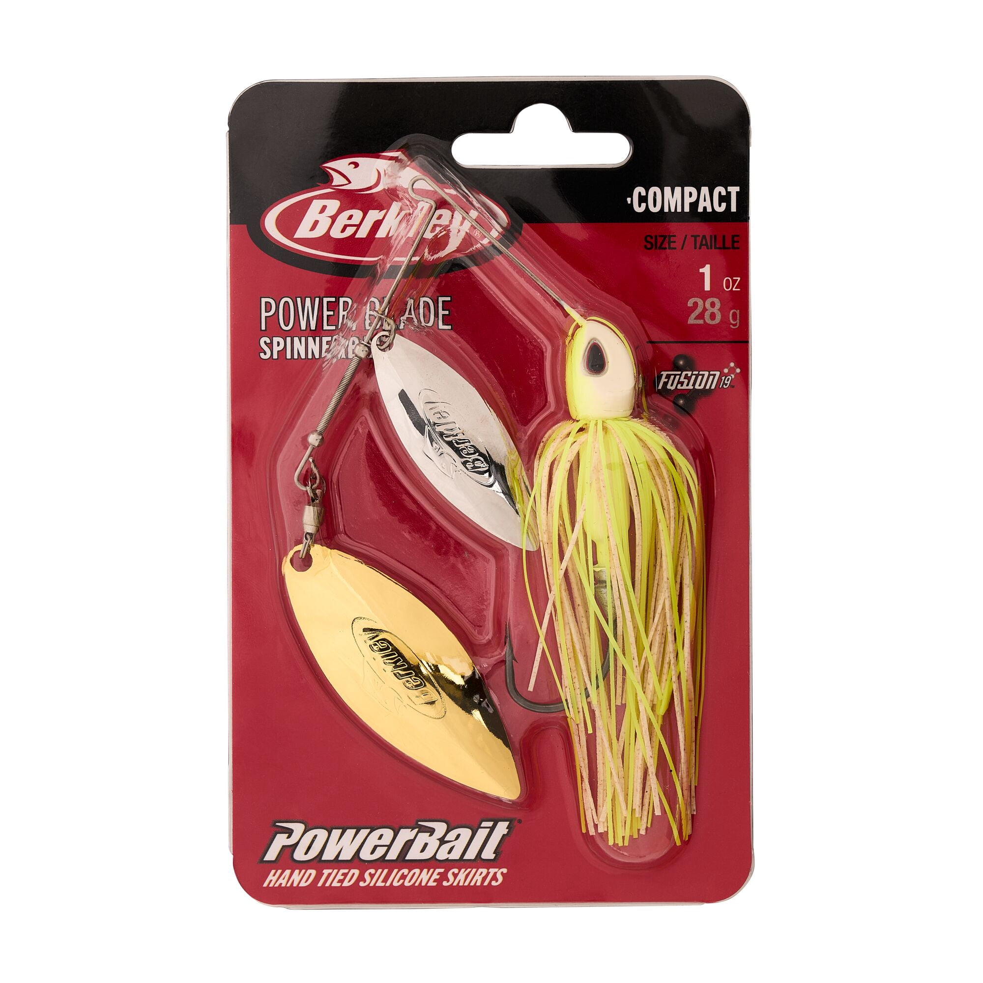 Berkley Power® Blade Compact, Spinnerbaits, White Chartreuse/Silver + Gold (1-count)