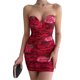 thumbnail image 1 of SAYOO Vestido ajustado para mujer, sin mangas, con estampado de flores, plisado, ajustado, de verano, minivestido de tubo para cóctel SAYOO  moda, 1 of 6