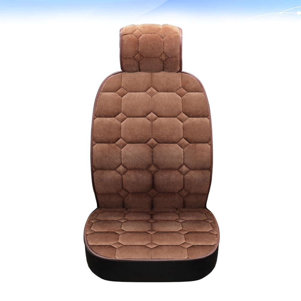  Universal Plush car Front or Rear seat Cushions Winter Warm and  Comfortable Thickening car seat Cover car Interior Accessories 1pc (Beige,  Front seat), car seat01 : Automotive