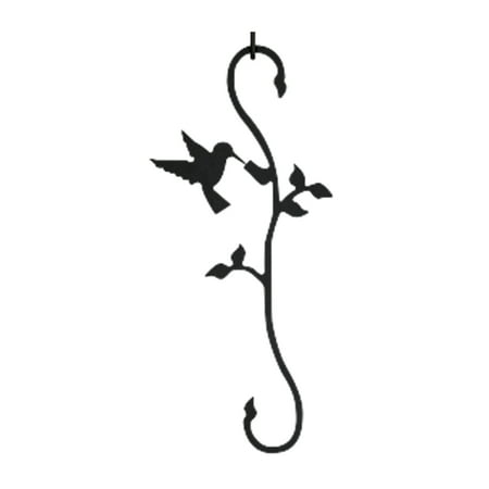 Village Wrought Iron Sh D 18 Hummingbird W Flower S Hook Black
