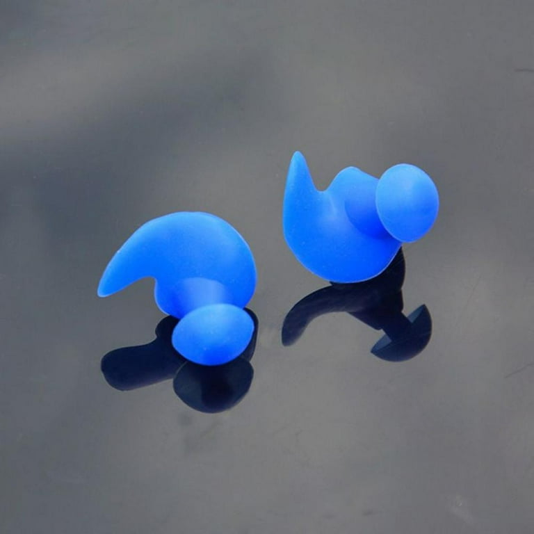 Swimming Earplugs, 2-Pairs Pack Waterproof Reusable Silicone Swimming Ear  Plugs for Swimming Showering Bathing Surfing Snorkeling and Other Water