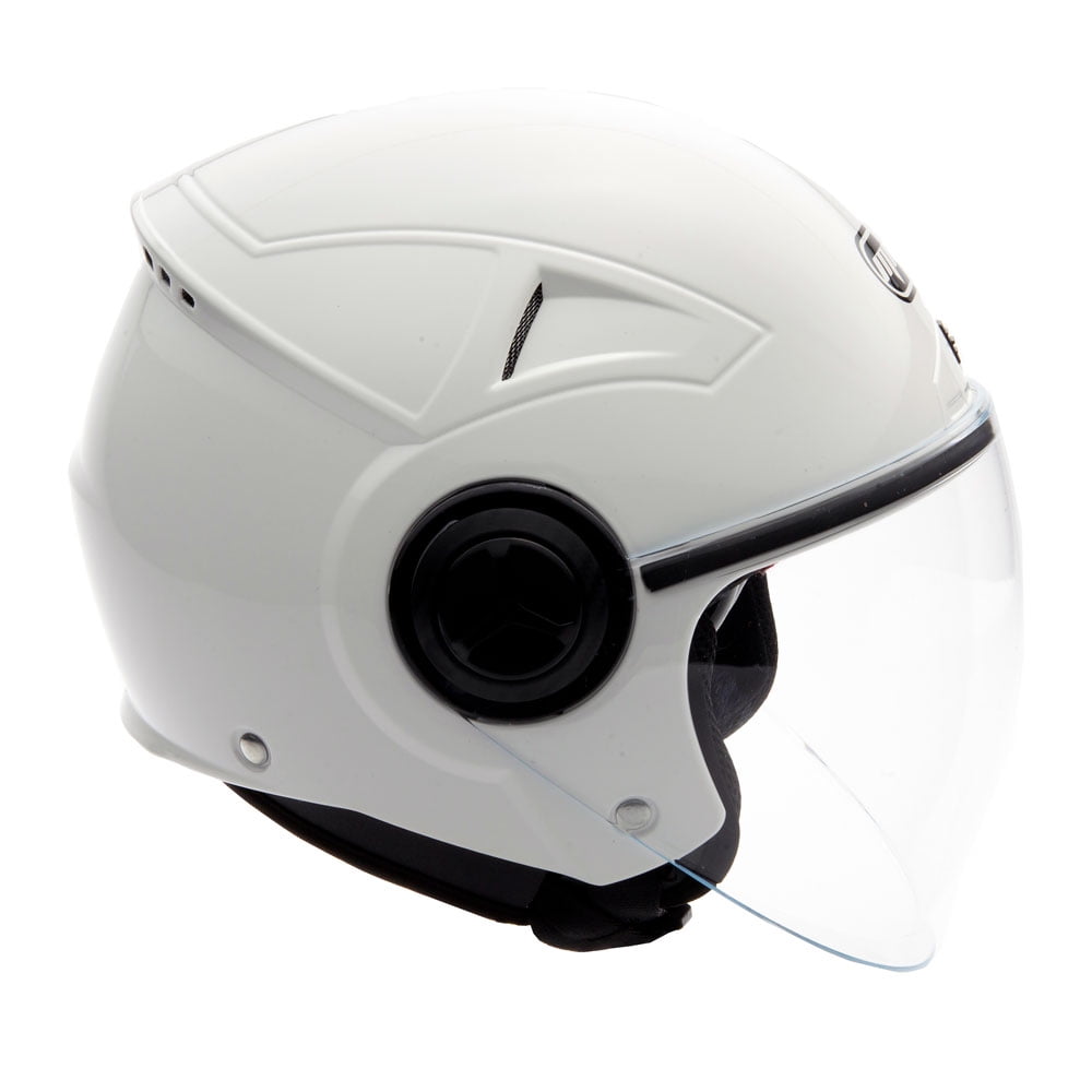 MMG Motorcycle Open Face Helmet DOT Flip-Up Visor Gloss White (Large) Model 28