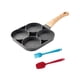 thumbnail image 2 of Sartén para huevos, olla para huevos, sartén redonda para desayuno, juego de cocina, mango de madera, fabricante de panqueques antiadherentes para 4 agujeros, 2 of 9