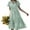 Green, variant on chouyatou Women's Summer Flutter Sleeve Midi Long Gingham Dress Plaid Button Down Shirt Dress