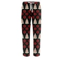 thumbnail image 3 of Fabrcox Graphic Pajama Pants for Men Christmas Elastic Waist Drawstring Pj Pants Christmas Santa Claus Elk Xmas Print Casual Soft Wide Leg Sleepwear Pants Wine S, 3 of 4