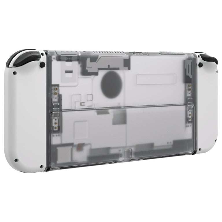 eXtremeRate Clear Console Back Plate DIY Replacement Housing Shell Case  with Kickstand for Nintendo Switch OLED – Console and Joycon NOT Included 